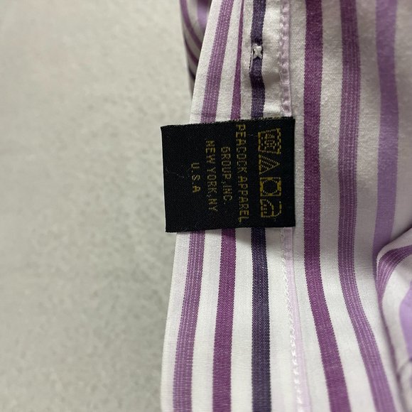 ALEXANDER JULIAN Colours Men's Purple Stripe French Cuff Dress Shirt USA Vintage - Picture 16 of 16